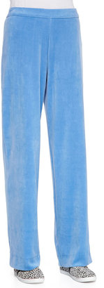 Joan Vass Solid Velour Pants, Women's