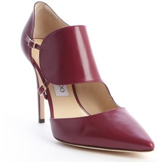 Jimmy Choo orchid purple leather 'Heath' buckle strap detail pointed toe pumps