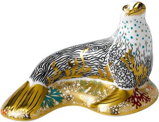 House of Fraser Royal Crown Derby White sea lion paperweight
