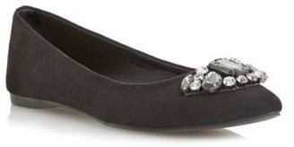 Cartier Roland Black embellished trim pointed toe flat shoe