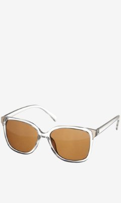 Express Metal Tipped Clear Square Frame Sunglasses