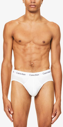 Calvin Klein Men's White Pack Of 3 Stretch-Cotton Briefs, Size: M