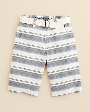 GUESS Boys' Belted Stripe Shorts - Sizes 8-20