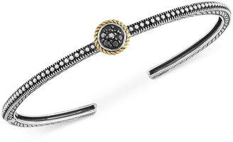 Effy Balissima by Black Diamond Bangle in Sterling Silver and 18k Gold (1/8 ct. t.w.)