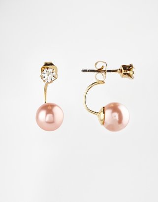ASOS COLLECTION Faux Pearl Crystal Swing Earrings