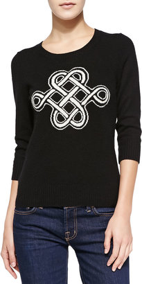 Diane von Furstenberg Intarsia Celtic Knot Cashmere Sweater