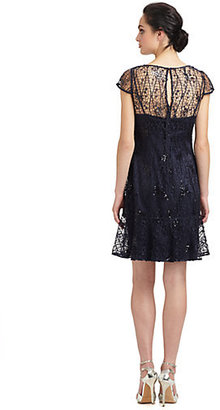 Kay Unger Sequined Mesh Dress