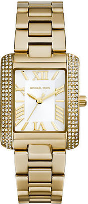 Michael Kors Minisize Gold Tone Stainless Steel Emery Three Hand Glitz Watch