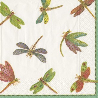 Caspari Entertaining with Dragonflies Paper Luncheon Napkins, Pack of 20
