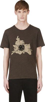 Rag and Bone 3856 Rag & Bone Charcoal Flower T-Shirt