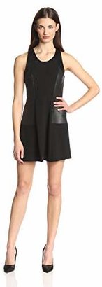 Cynthia Steffe CeCe by Women's Renn Crepe and Suede Fit and Flare Dress