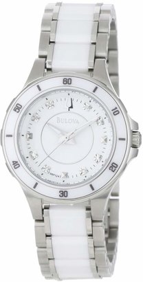 Bulova Women's Substantial Ceramic and Stainless-Steel Construction Watch White 98P124