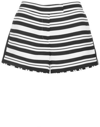 Tibi Woven Striped Shorts Black