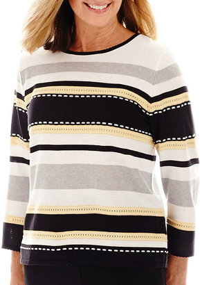 Alfred Dunner Spring Bliss 3/4-Sleeve Striped Sweater