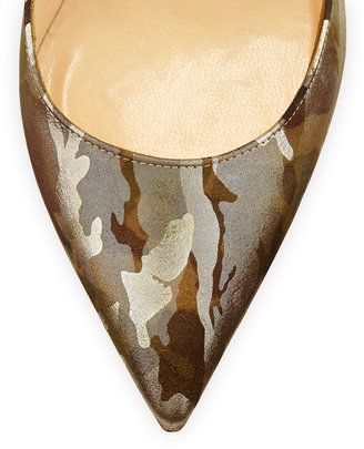 Christian Louboutin Pigalle Camo Red-Sole Pump