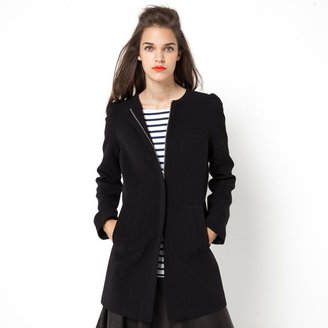 La Redoute MADEMOISELLE R Straight-Cut Collarless Coat with Back Bow Detail