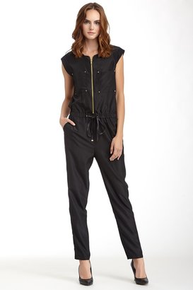 Romeo & Juliet Couture Quilted Cap Sleeve Drawstring Jumpsuit