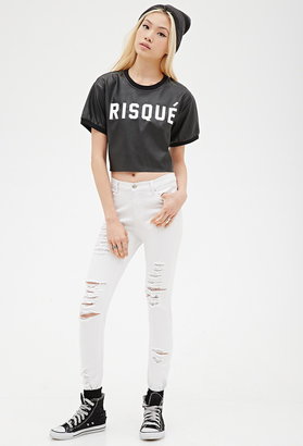 Forever 21 Risqué Perforated Crop Top
