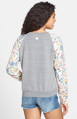 Billabong 'Ocean Ride' Floral Print Sleeve Pullover (Juniors)