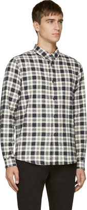 A.P.C. Navy Plaid Flannel Shirt