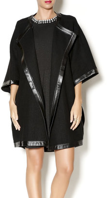 Katherine Barclay Wool and Leather Cape