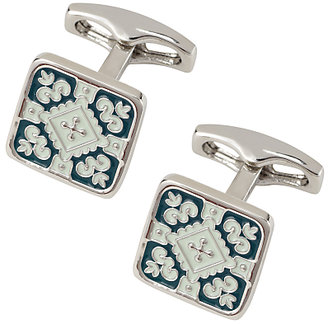 Simon Carter Archive Mother of Pearl Moroccan Tile Cufflinks, Green