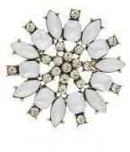 New Look Silver Opal Diamante Flower Brooch