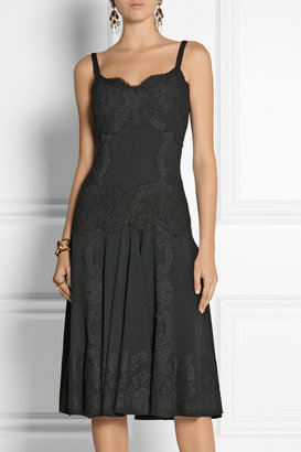 Dolce & Gabbana Lace-appliquéd crepe dress