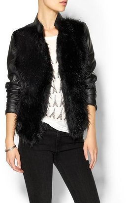 Piperlime Collection Faux Fur Vegan Leather Jacket