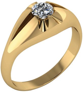 Moissanite 9 Carat Gold 50pt Solitaire Mens Ring in White or Yellow Gold