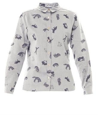 Kitsune MAISON Fox-jacquard cotton shirt