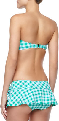 Juicy Couture Gingham-Check Bandeau Swim Top