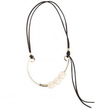 Miu Miu Faceted Crystal Necklace With Leather Tie