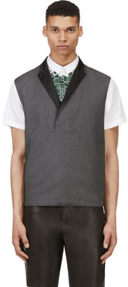 Kris Van Assche Krisvanassche Grey Wool Diamond Pinstripe Vest