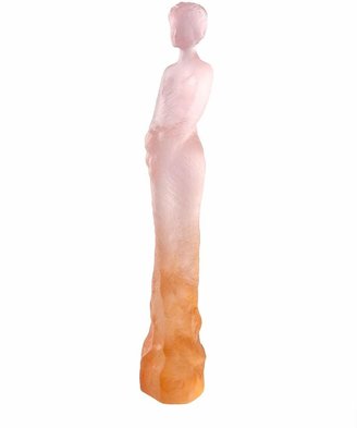 Daum Pink & Yellow Eugenie Figurine