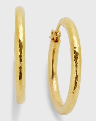Elizabeth Locke Giant Hammered 19k Gold Hoop Earrings