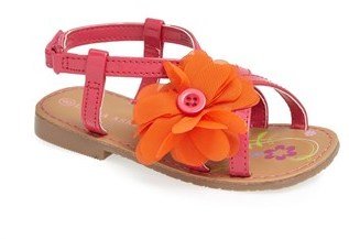 Laura Ashley Chiffon Flower Sandal (Walker & Toddler)