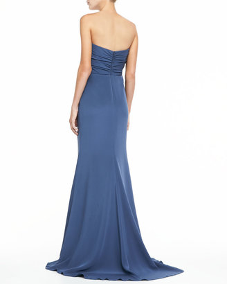 Badgley Mischka Strapless Sweetheart Trumpet Gown with Bow