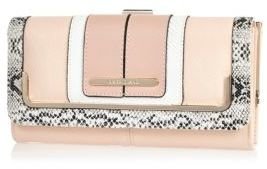 River Island Pink and snakeskin colour block purse