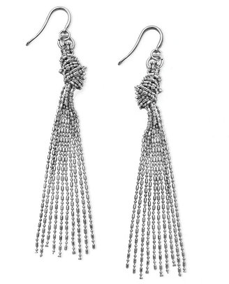 Alfani Silver-Tone Knot Chain Earrings
