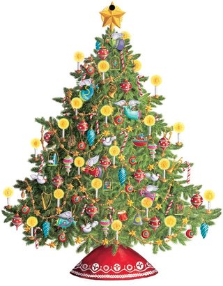 Caspari Ornament Tag with Header, Christmas Tree