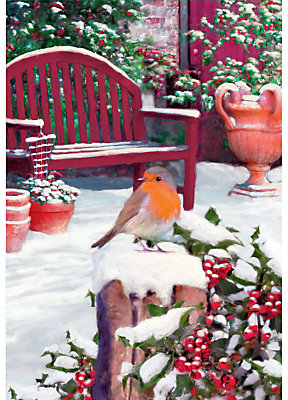Special Editions Robin and Wheelbarrow Charity Christmas Cards, Box of 8
