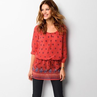 La Redoute PRIX MINI Softly Draping Printed Voile Tunic with 3/4 Sleeves