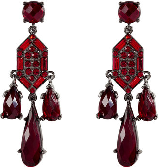 RJ Graziano Scarlet Red Crystal Drop Earrings