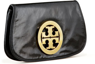 Tory Burch Leather Logo Clutch Bag, Black