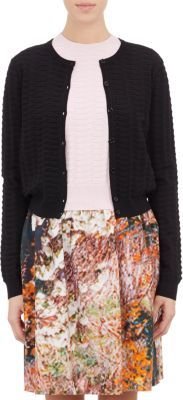 Carven Textured Jacquard Cropped Cardigan