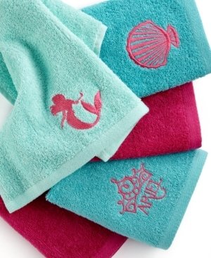 Disney Bath Accessories, Little Mermaid Shimmer and Gleam 5 Piece Washcloth Set
