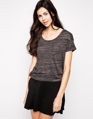 Only Short Sleeve Crop T-shirt - Dark grey melange