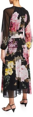 Rickie Freeman For Teri Jon Floral-Print Georgette Dress