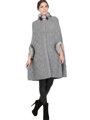 Vicedomini Rex Rabbit Fur & Wool Cape Coat
